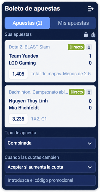 hacer tus apuestas en 1xbet