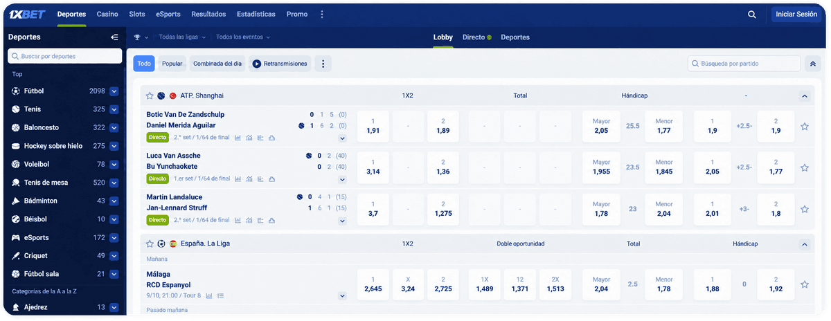 apuestas en 1xbet
