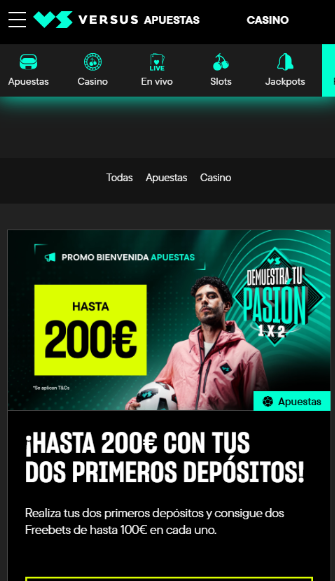 Bono de Bienvenida de Versus apuestas
