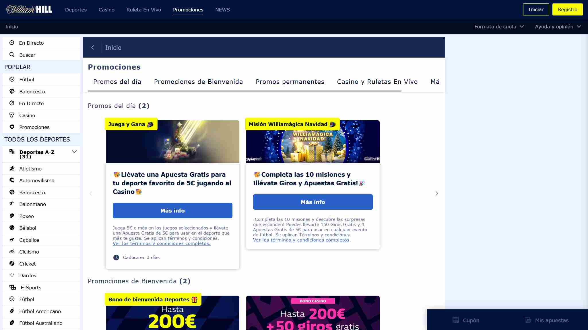 bonuses williamhill