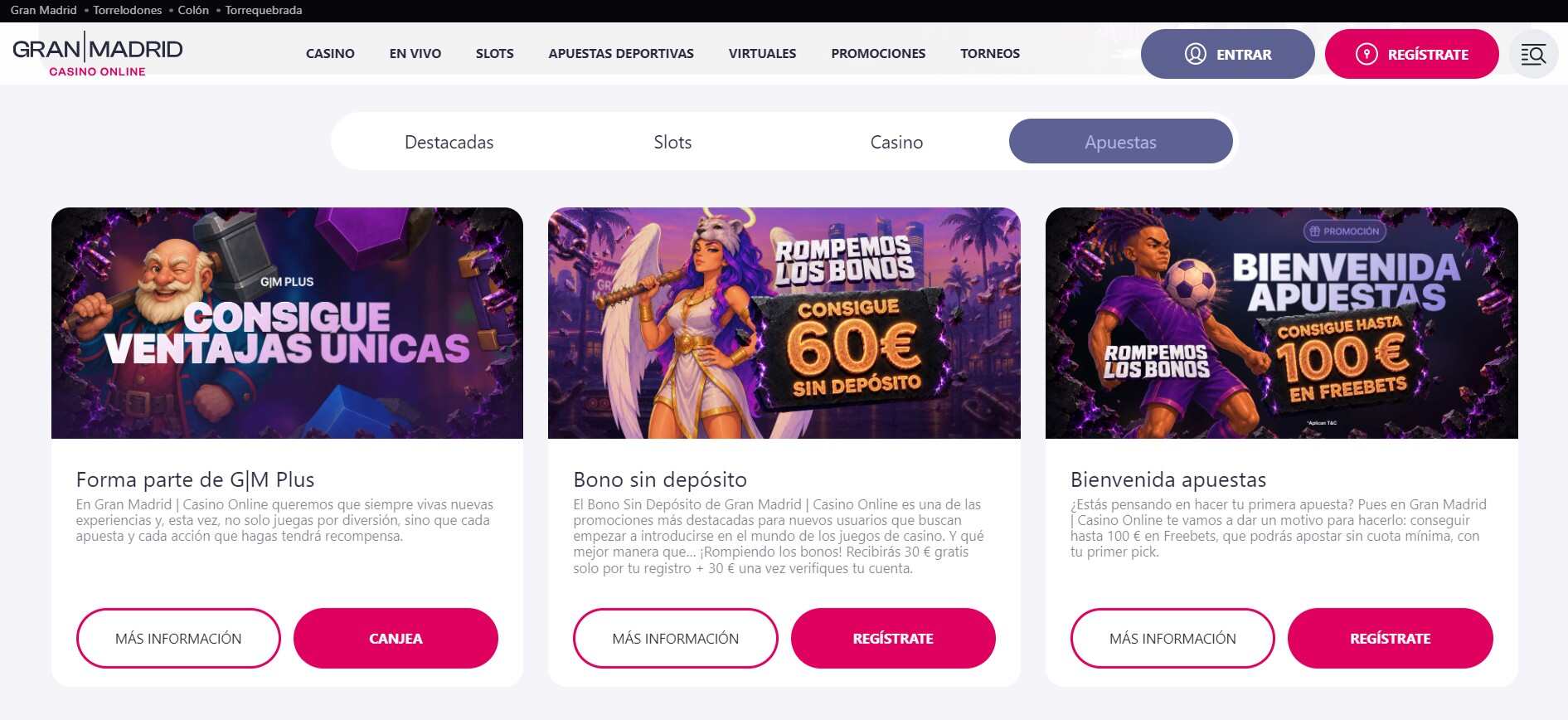 Gran Madrid Apuestas Promociones actualizadas pc