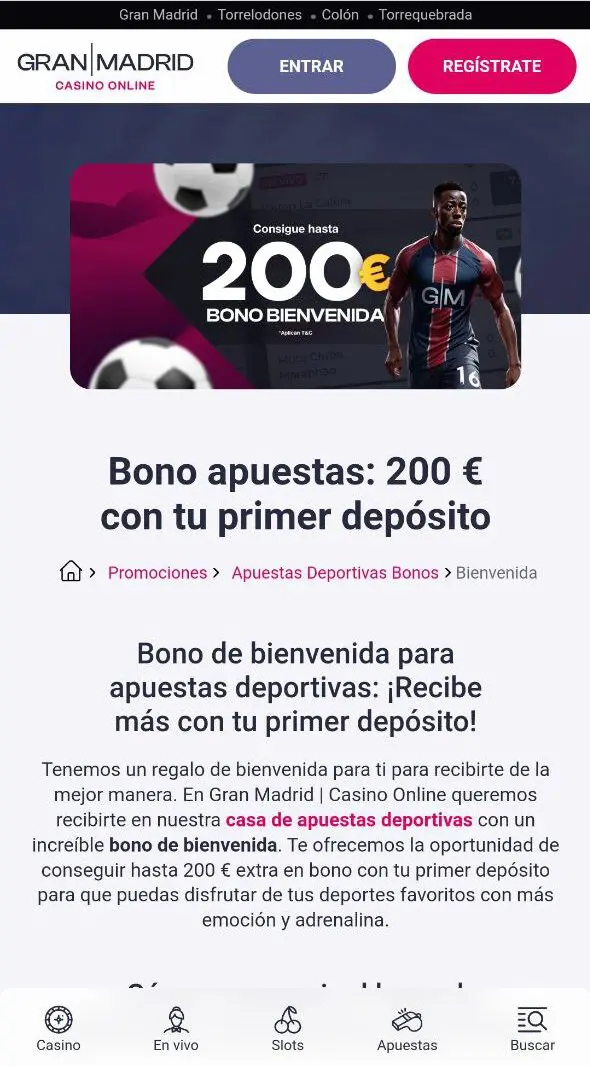 Bono de Bienvenida Gran Casino Madrid