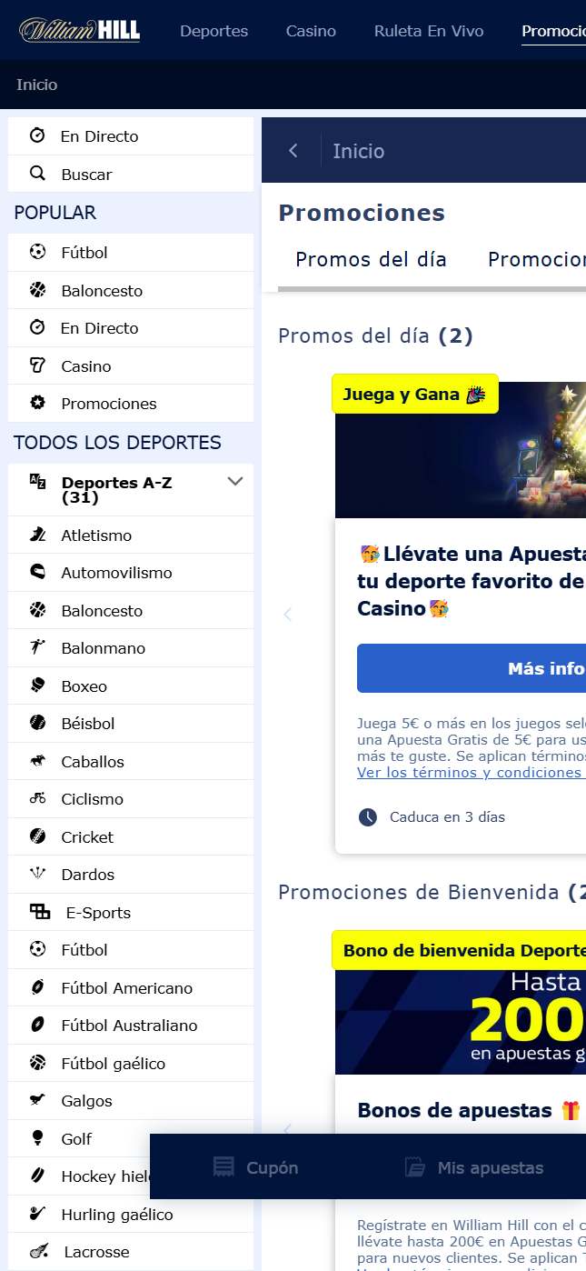 mob bonuses williamhill