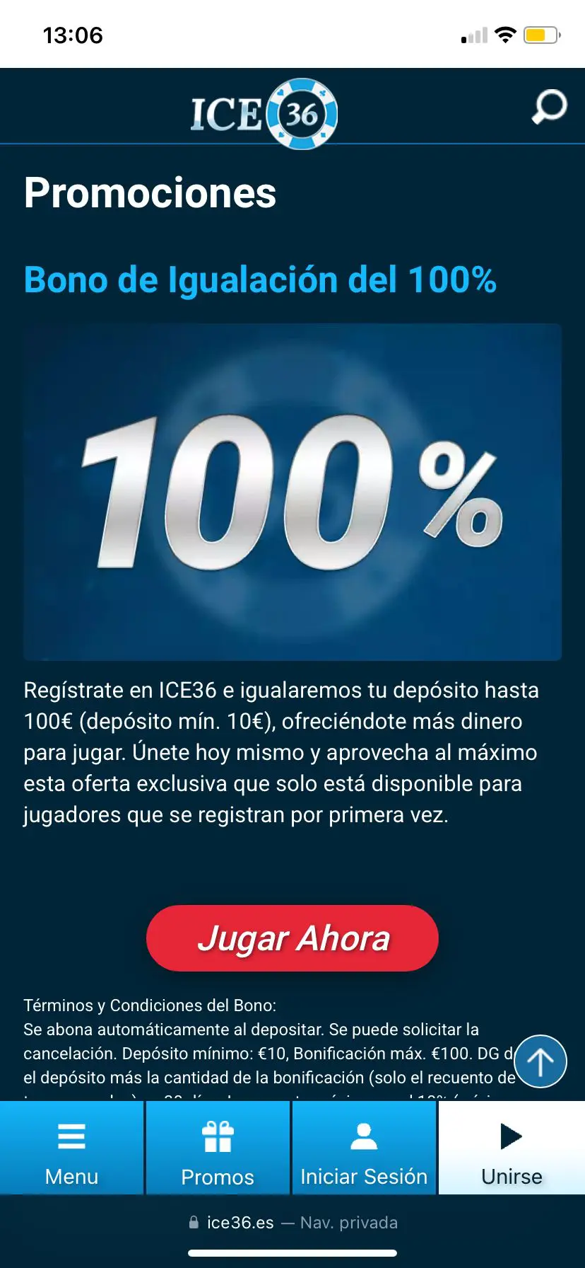 Ice36 Bonuses and Promotions