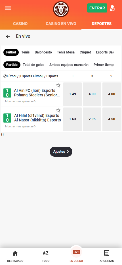 LeoVegas Mobile App Screenshot