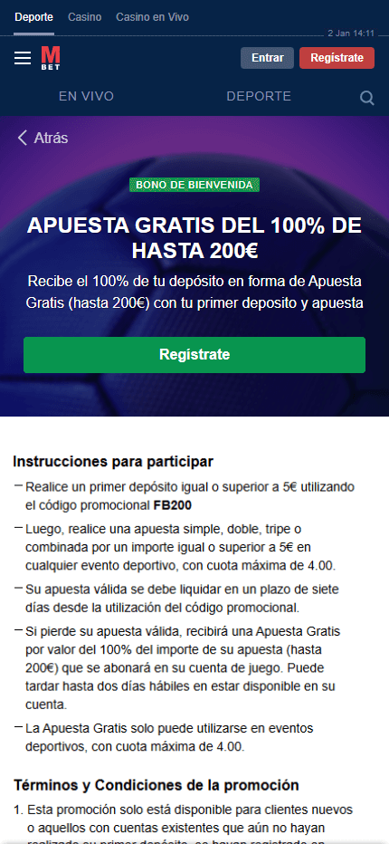 Bonos de bienvenida de Marathonbet en España