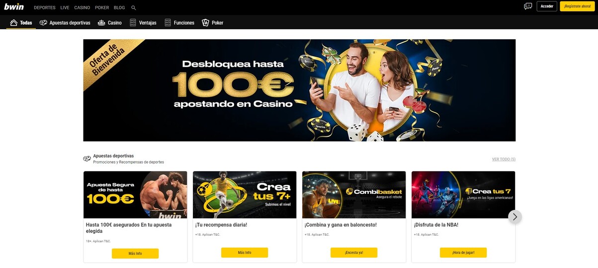 Oferta de Bienvenida Bwin España pc