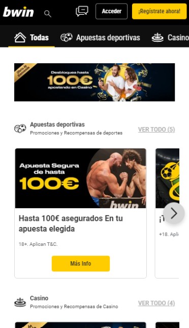 Oferta de Bienvenida Bwin España