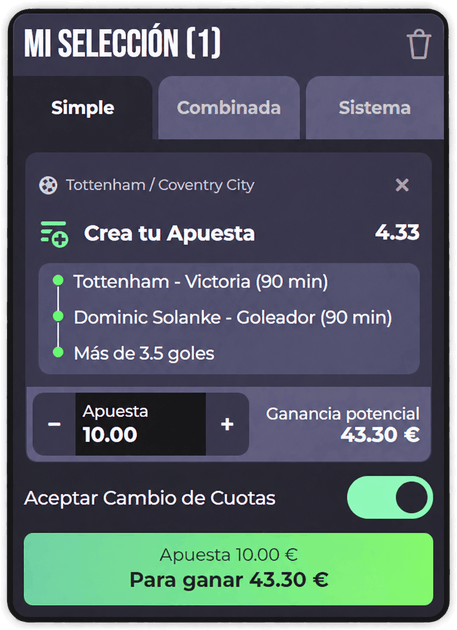 hacer una apuesta en Olybet