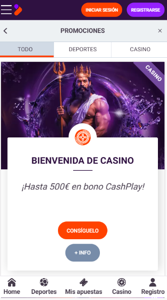 Bienvenida de casino en Tonybet