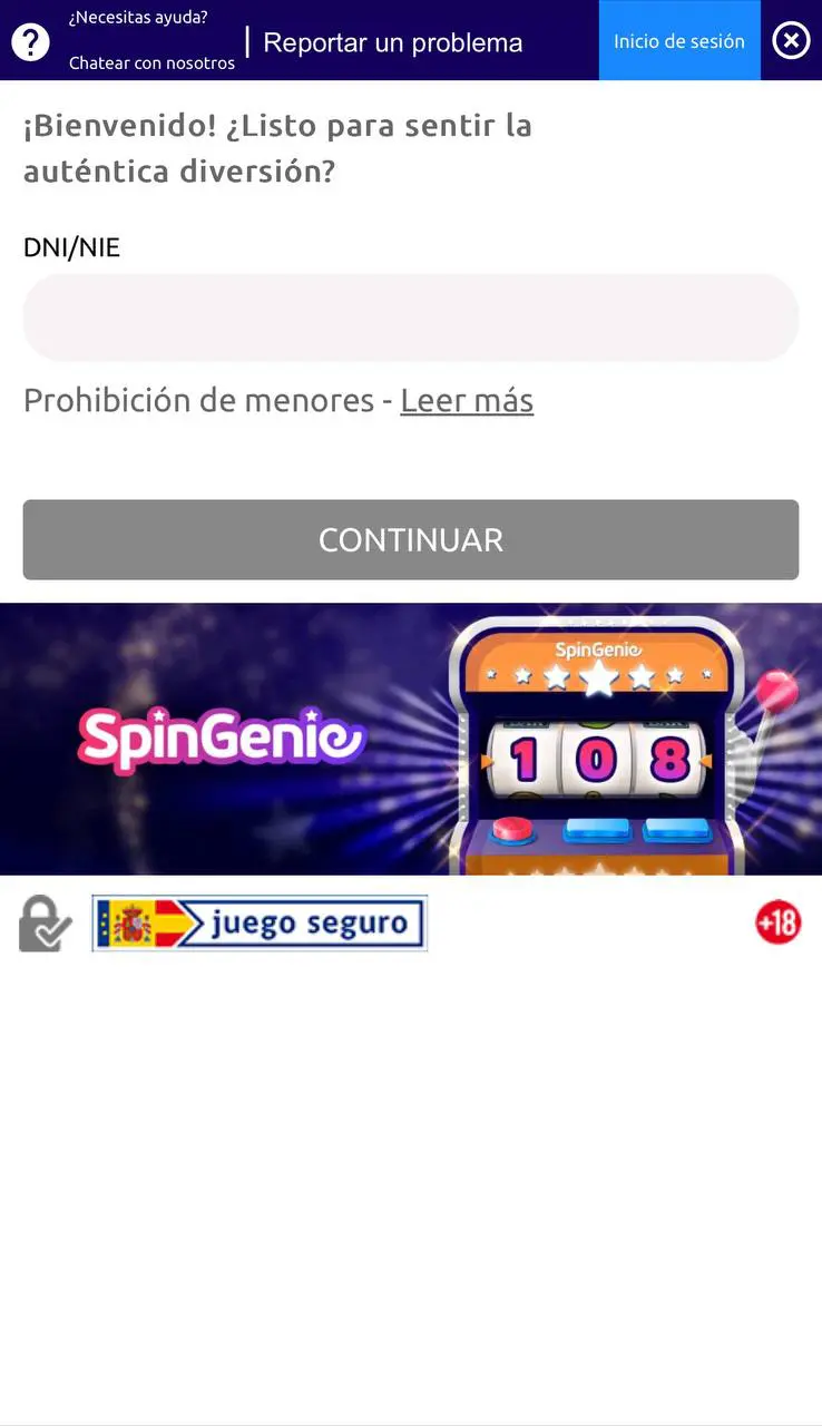Spingenie registration screen