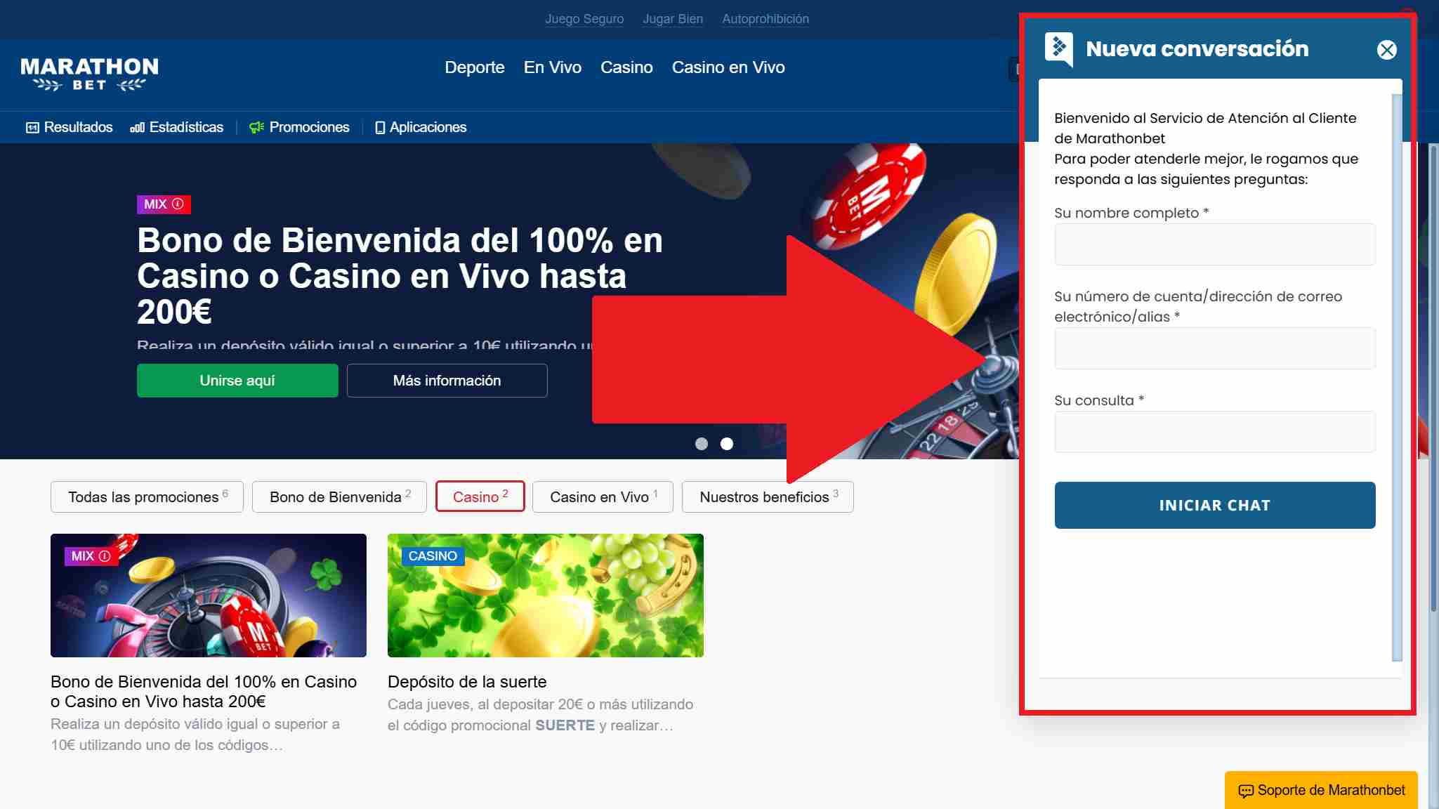 suport marathonbet