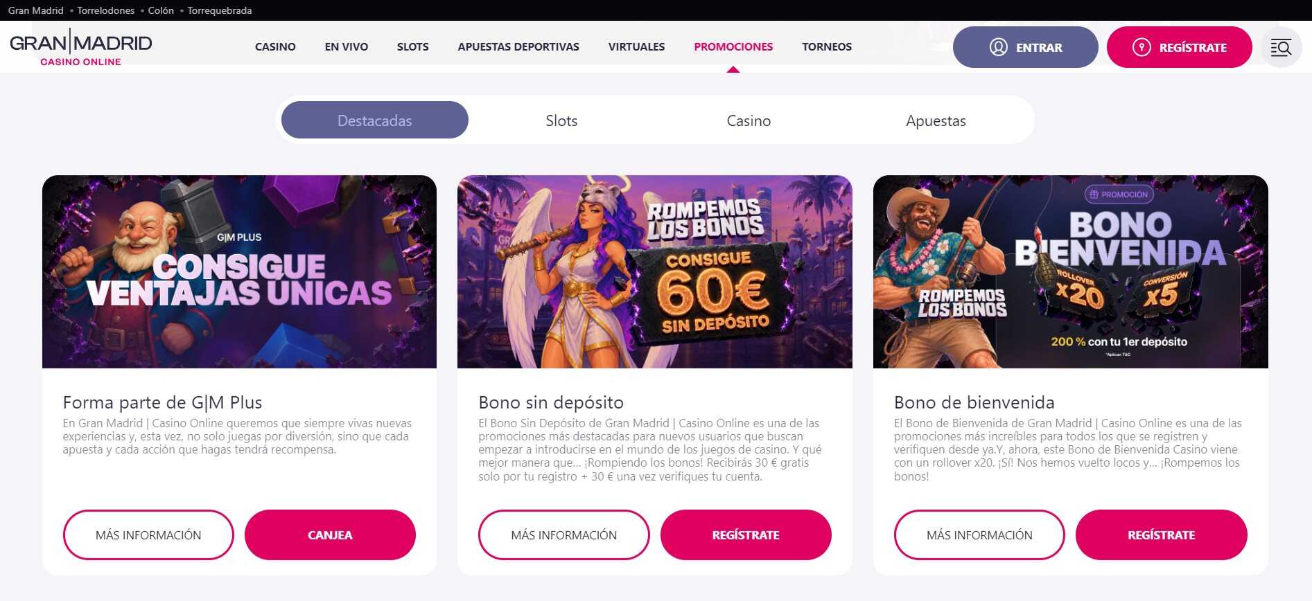 Casino Gran Madrid Promociones actualizadas pc