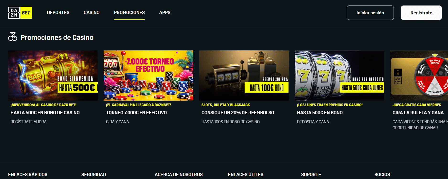 promociones de casino en Dazn Bet
