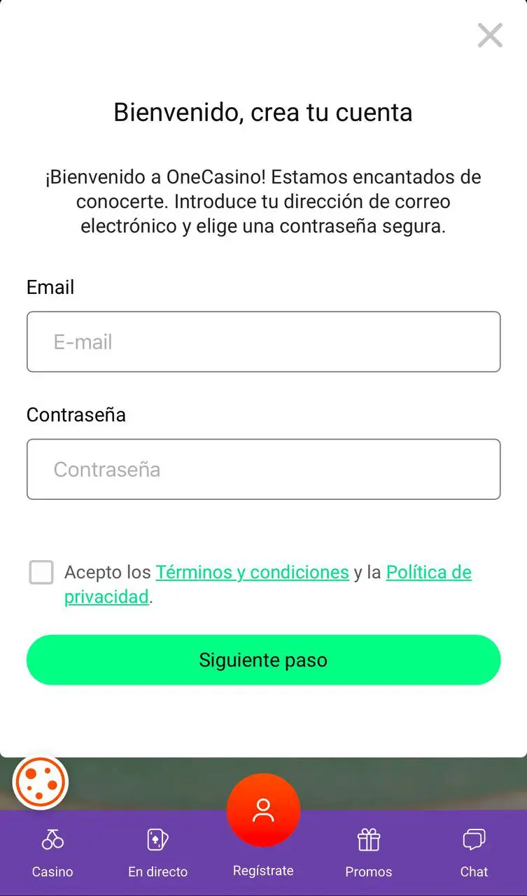 One Casino App Registro