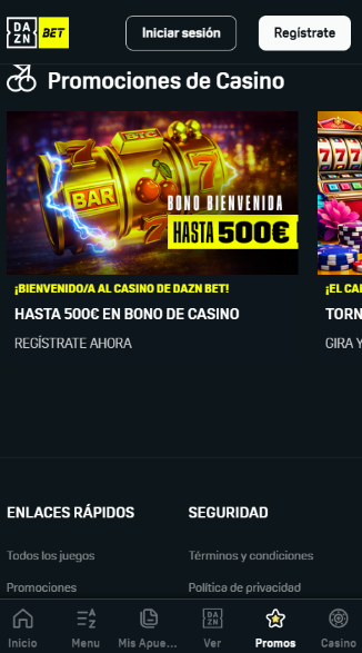 Promociones de casino movil Dazn Bet