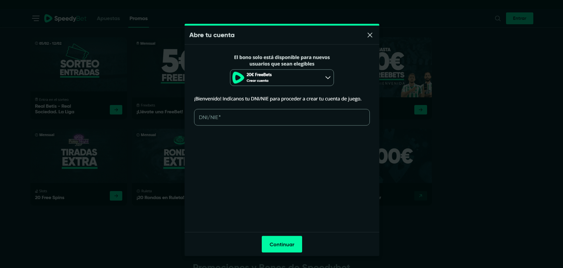 Inicio de sesión en Speedybet