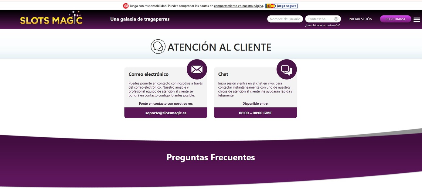 Atencion al Cliente Slotsmagic