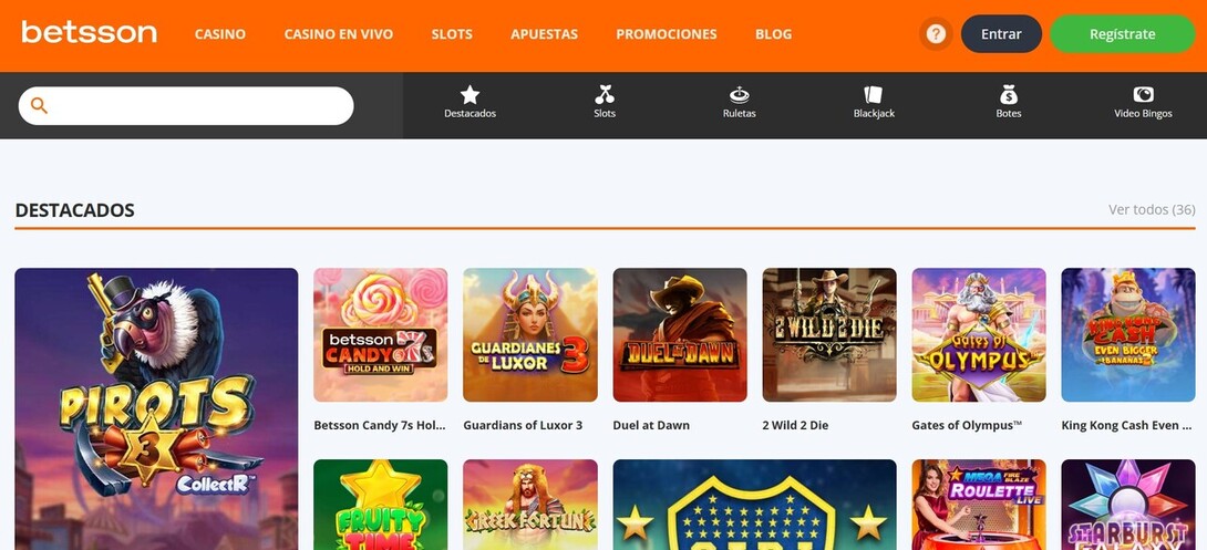Homepage Betsson
