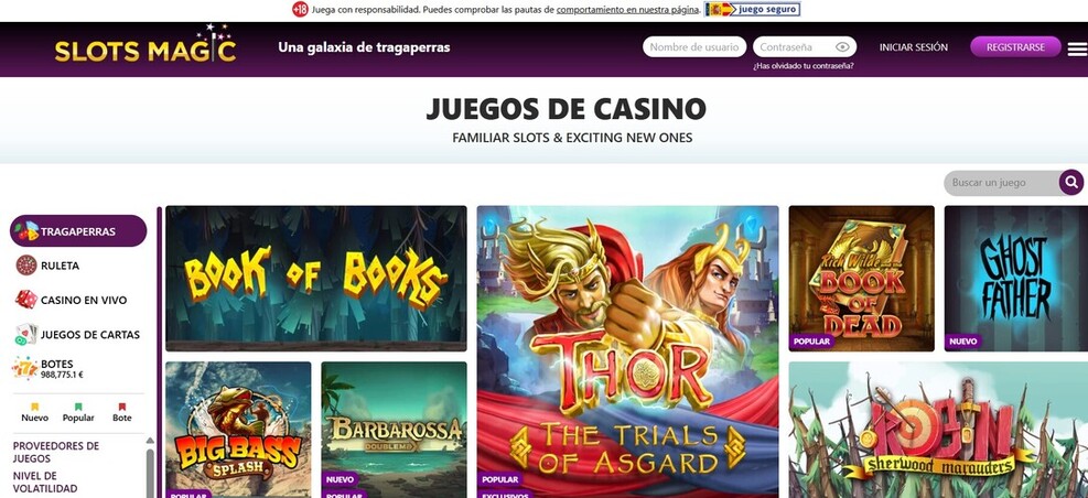 Juegos de casino Slotsmagic