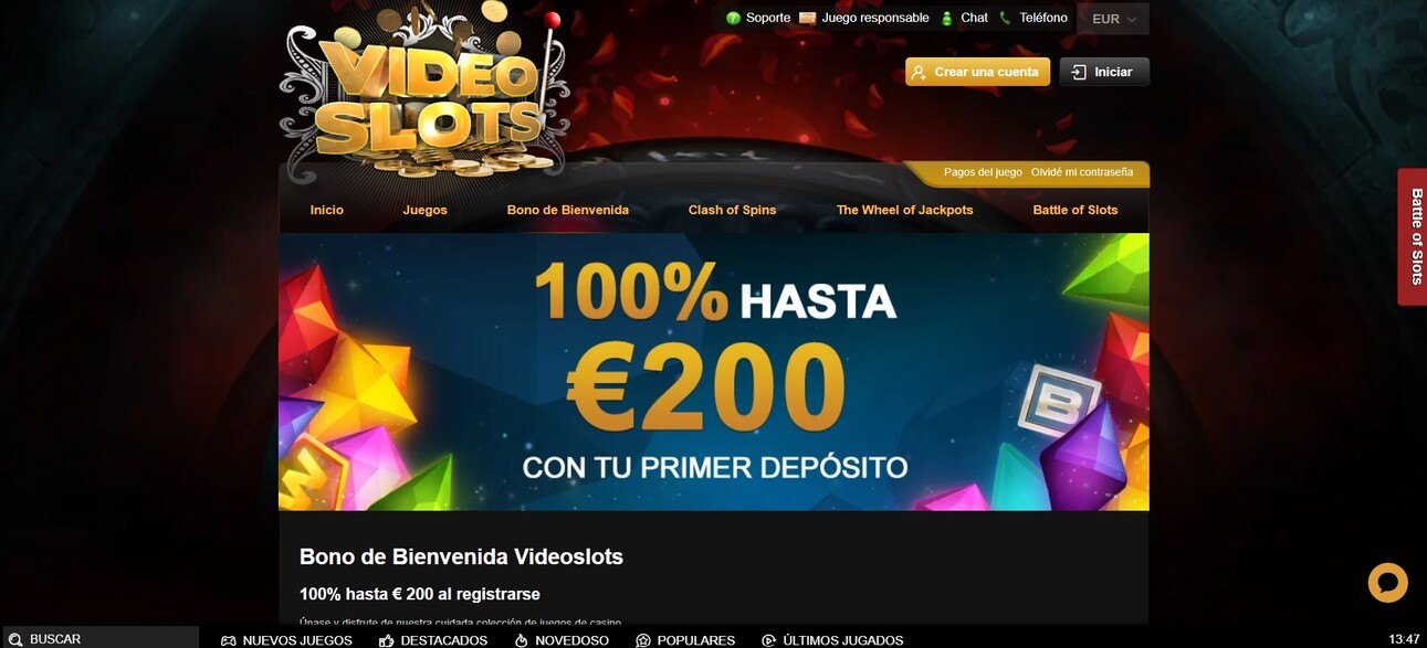 Bono de Bienvenida VideoSlots