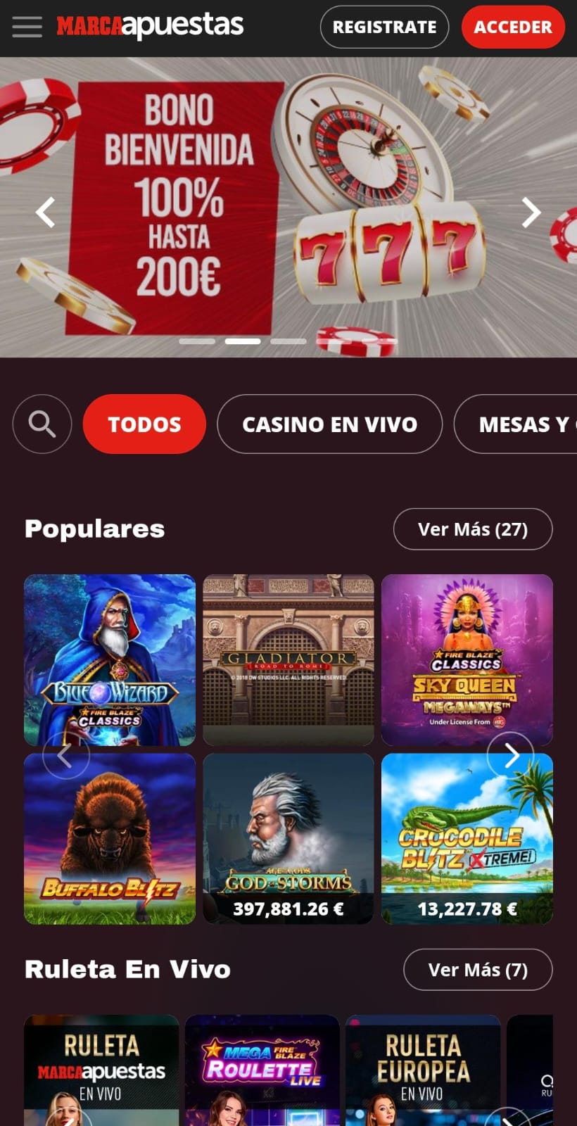 MarcaApuestas Homepage