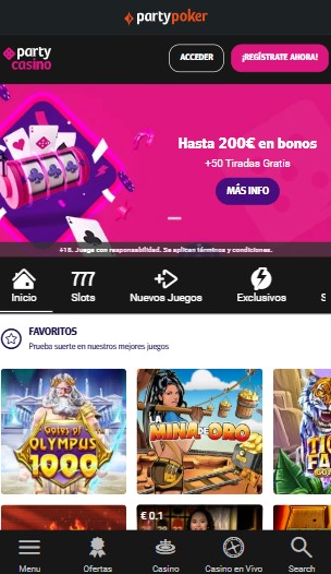 Partycasino Homepage