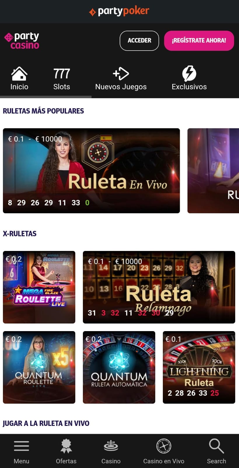 Ruleta PartyCasino 