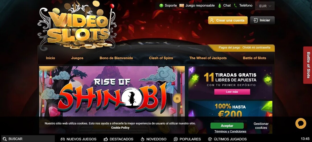 VideoSlots Homepage