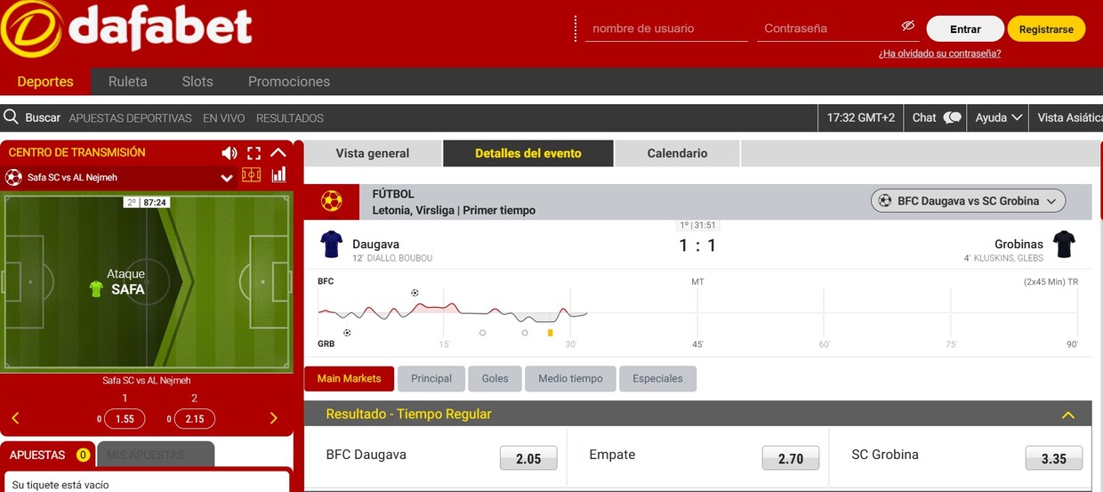 Dafabet en vivo España