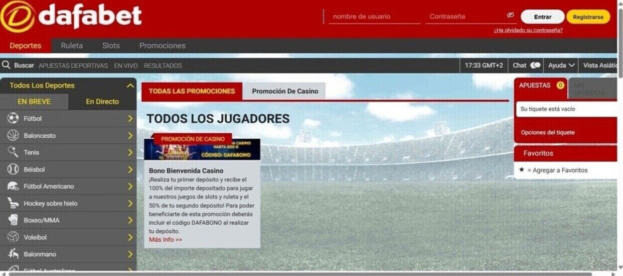 Dafabet Promociones pc España