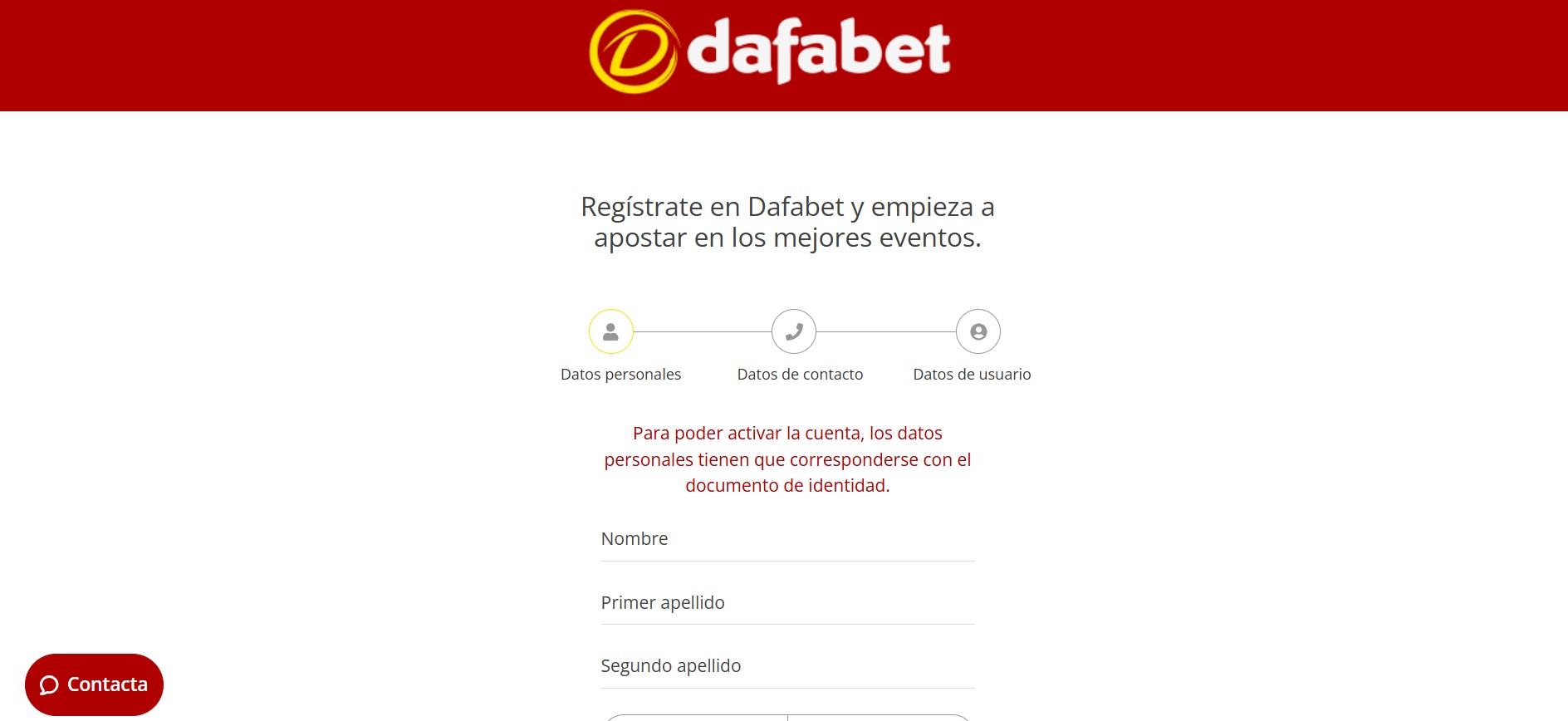 Dafabet Registro pc