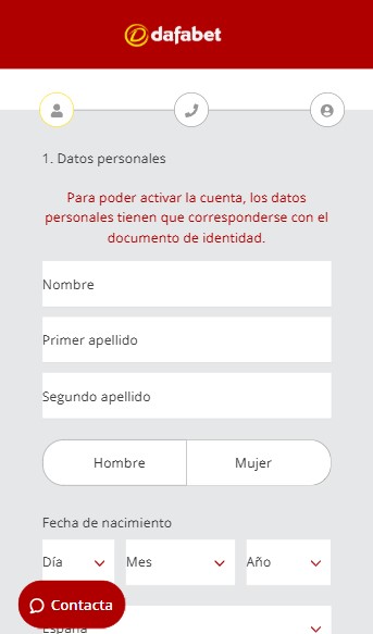 Registro Dafabet