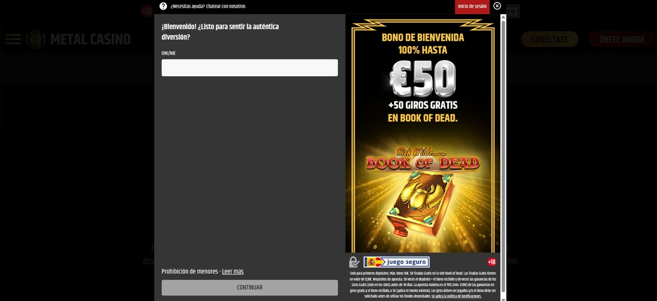 Registro Metal Casino España
