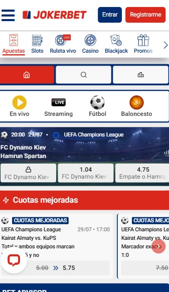 Jokerbet Homepage Movil