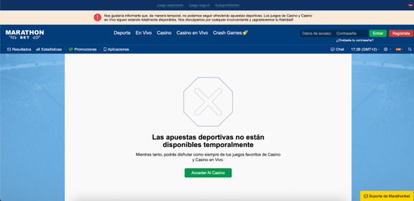 Marathonbet apuestas deportivas caida