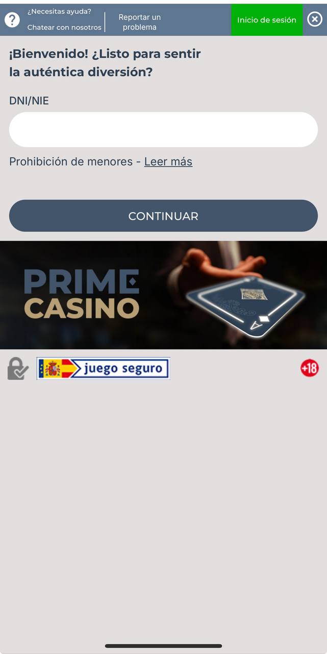 Prime casino registro