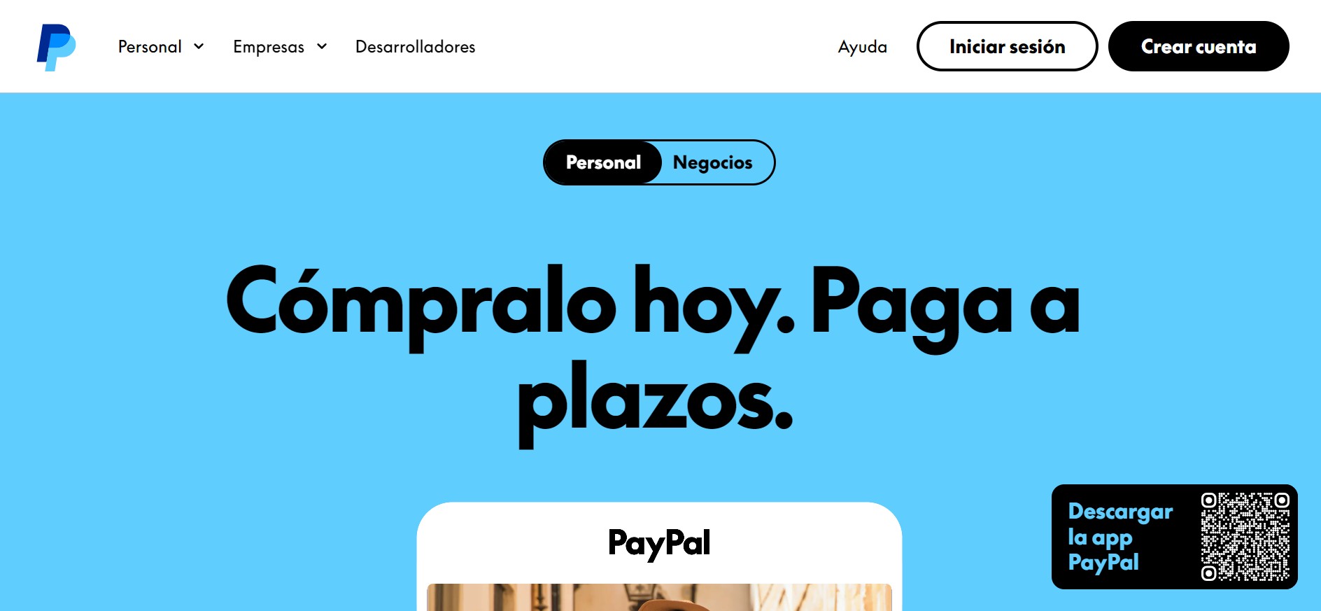 Registro Paypal Paso 1 crear cuenta