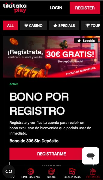 Tikitakaplay Casino Bonos y promociones España