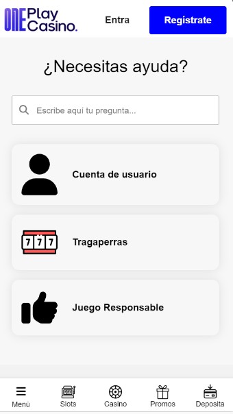OnePlay Casino España Atención al cliente movil