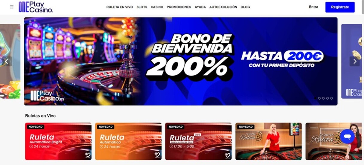 OnePlay Casino España Página principal pc