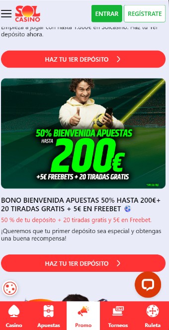 Sol Casino Apuestas deportivas Bonos y promociones