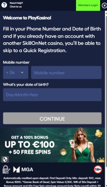 PlayKasino Casino Registro España