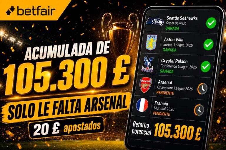 Una combinada muy potente en Betfair