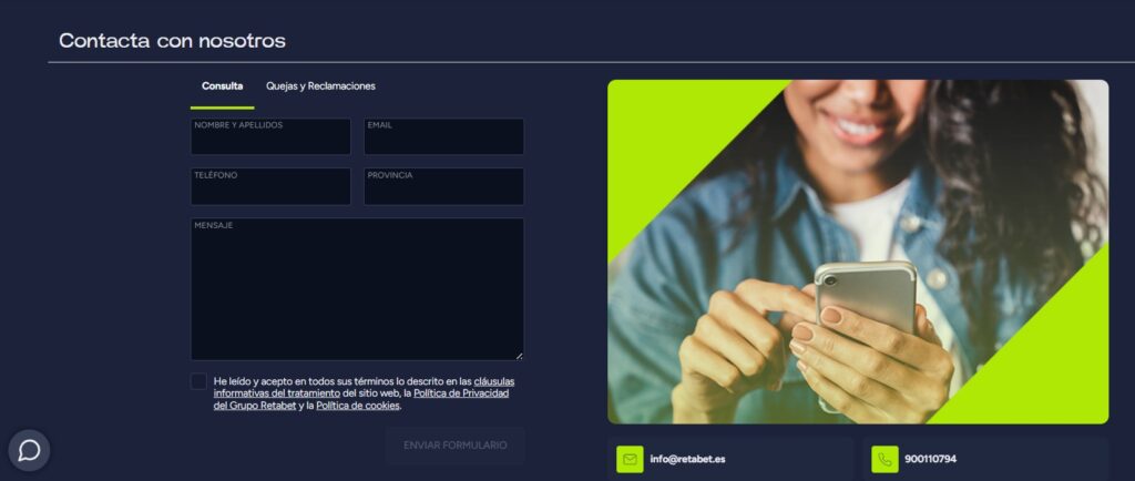 Contacto Retabet