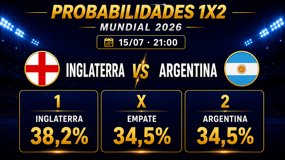 Análisis de probabilidades del Inglaterra Argentina