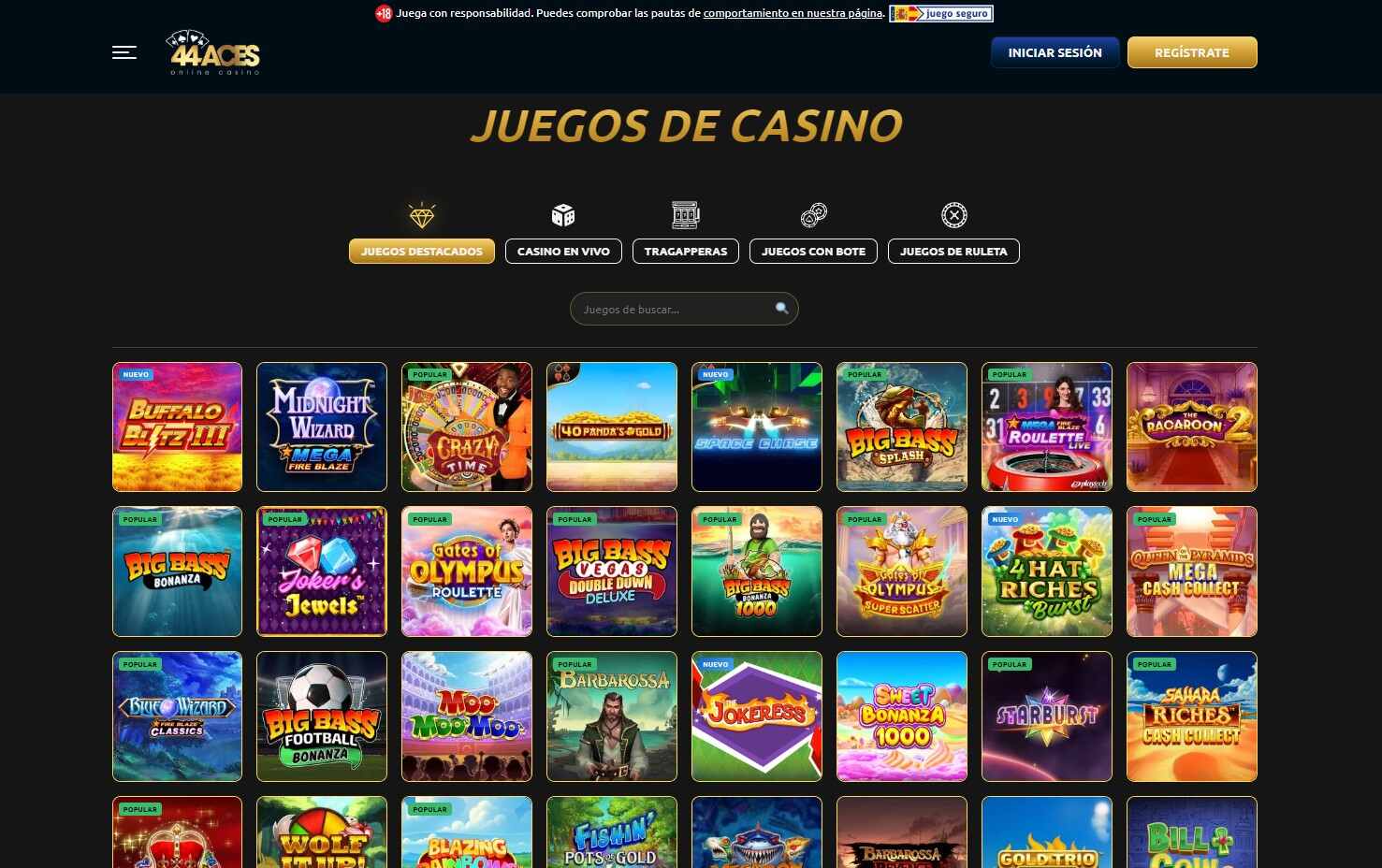 44Aces Casino España Página principal pc