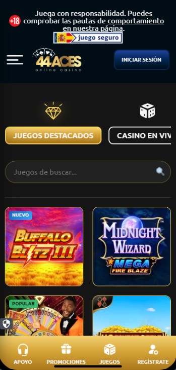 44Aces Casino España Página principal