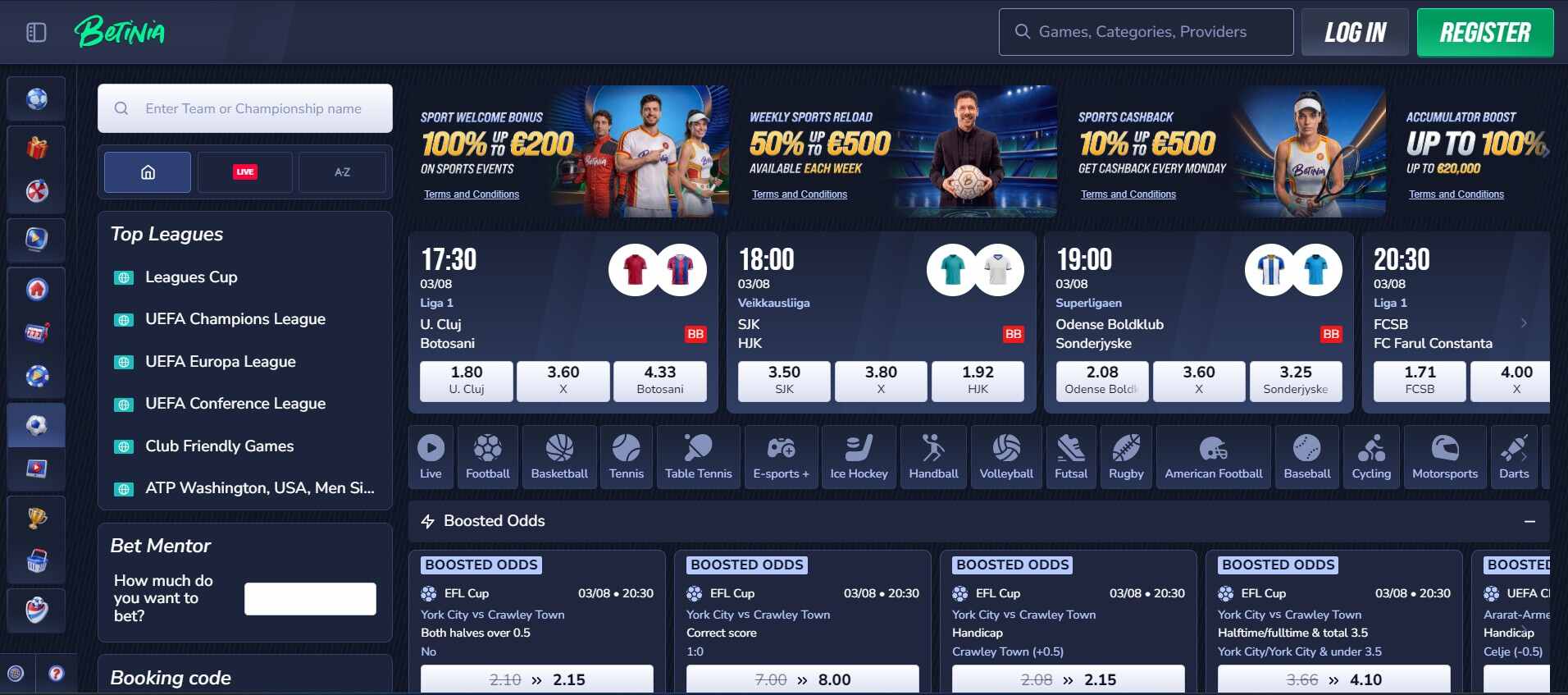 Betinia apuestas página principal España pc