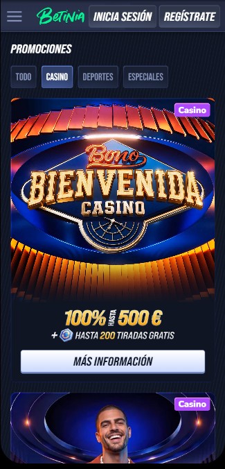 Betinia casino Promociones España
